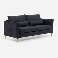 Sofá Blume 3 Cuerpos Tela Grafito