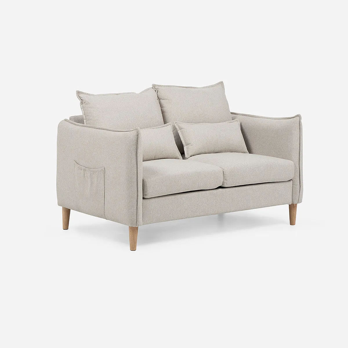 ROSEN - Sofá Blume 2 Cuerpos Tela Beige