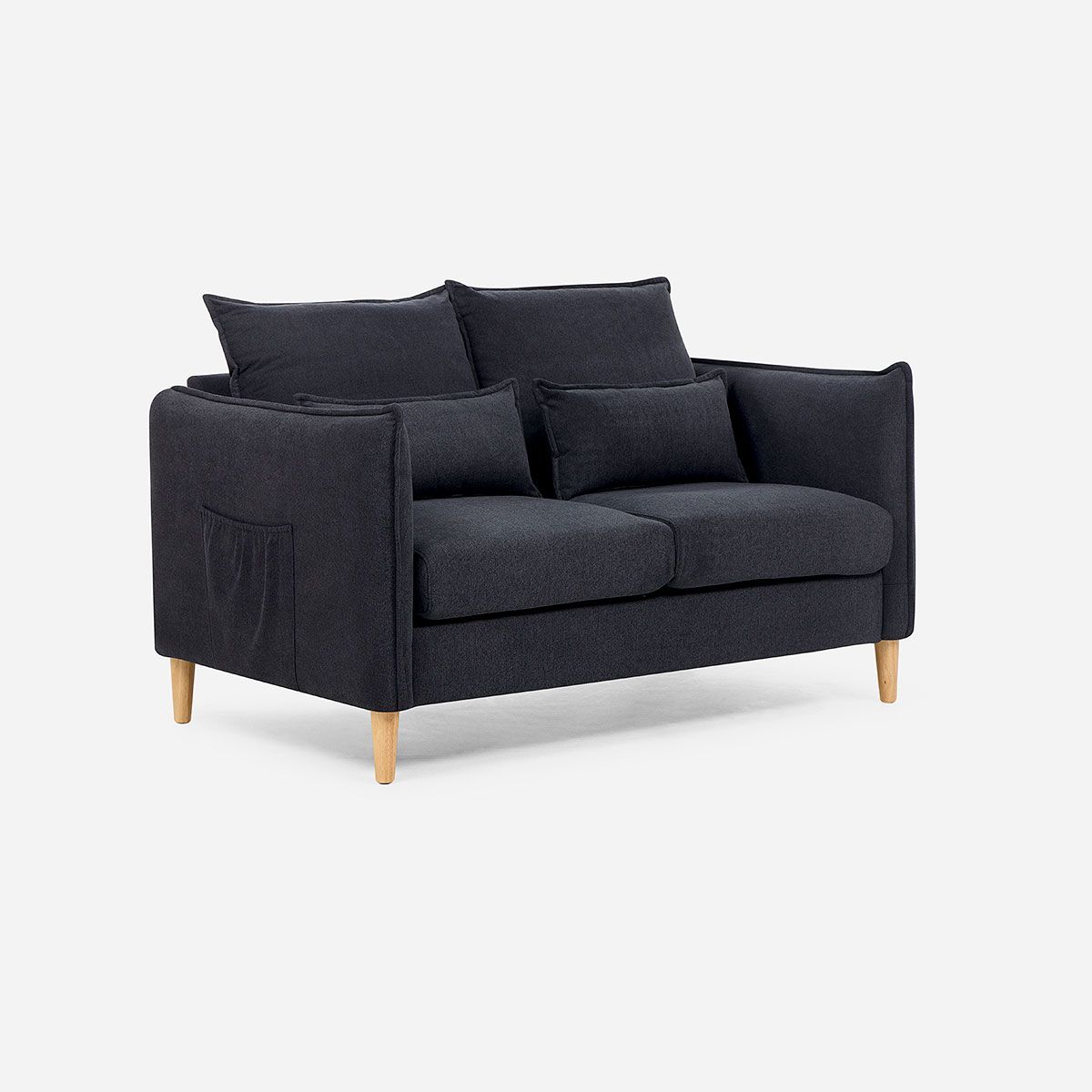 ROSEN - Sofá Blume 2 Cuerpos Tela Grafito