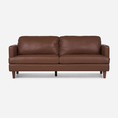 Imagen 2 del producto Sofá Wells 3 Cuerpos Cuero Café Toffy