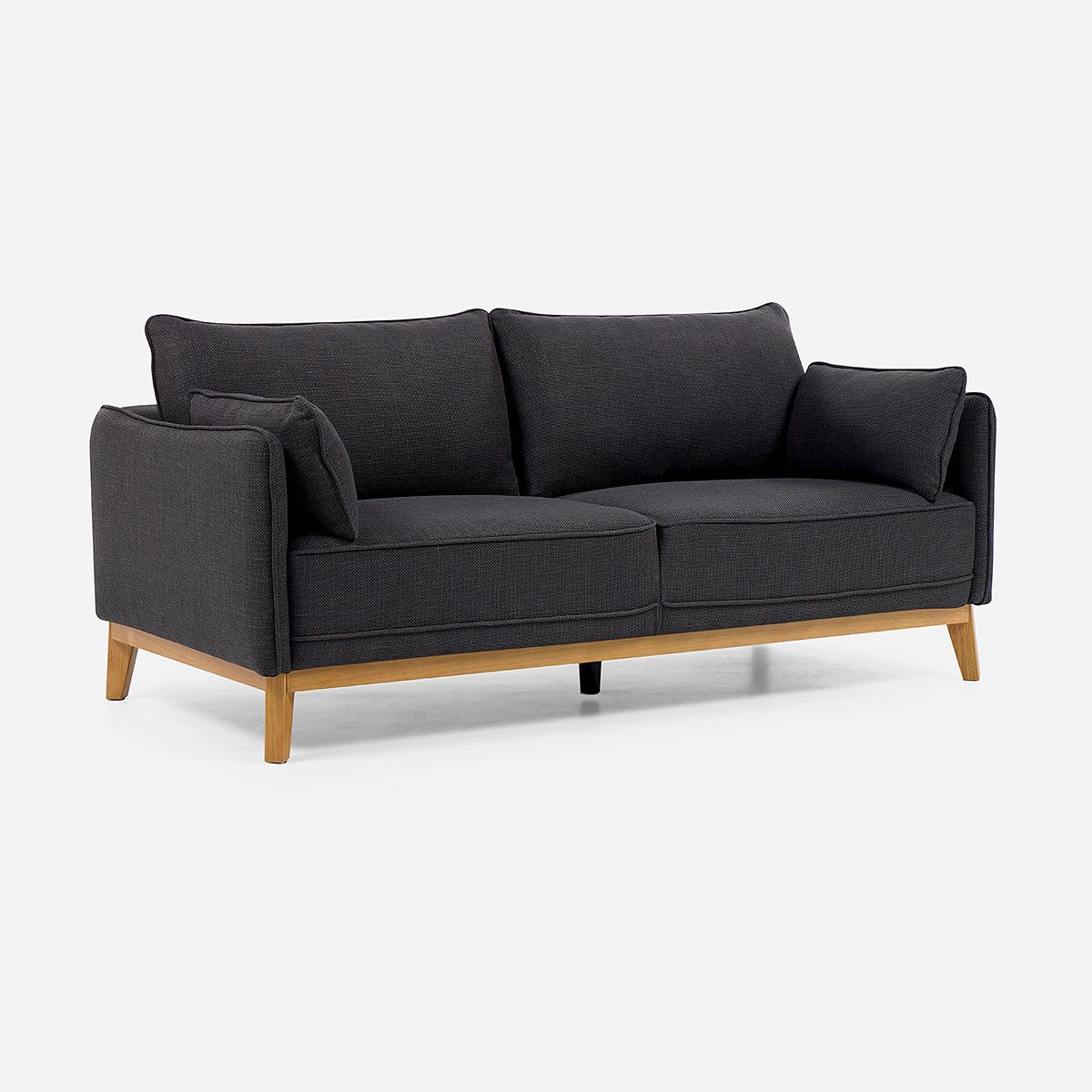 ROSEN - Sofá Holstebro 3 Cuerpos Tela Charcoal