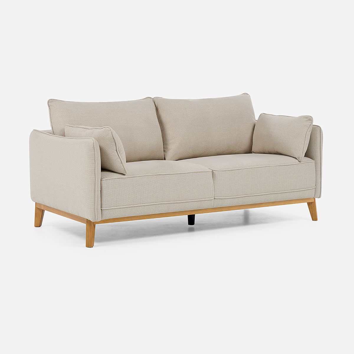 ROSEN - Sofá Holstebro 3 Cuerpos Tela Beige