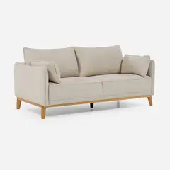ROSEN - Sofá Holstebro 3 Cuerpos Tela Beige