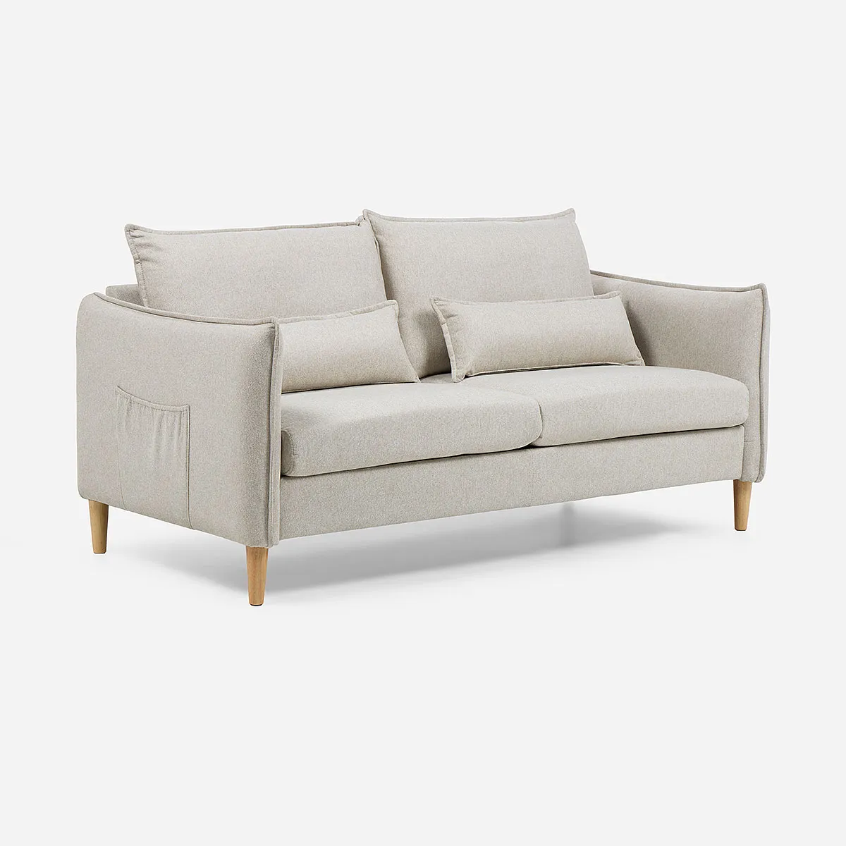 ROSEN - Sofá Blume 3 Cuerpos Tela Beige