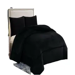 GENERICO - COBERTOR CON CHIPORRO INVIERNO 2 PLAZAS NEGRO