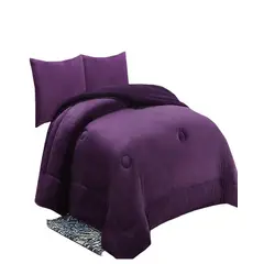 GENERICO - COBERTOR CON CHIPORRO INVIERNO 2 PLAZAS VIOLETA