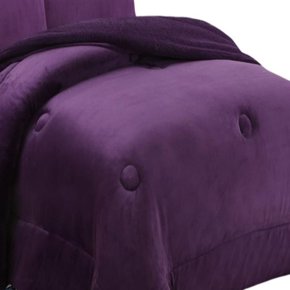 GENERICO - COBERTOR CON CHIPORRO INVIERNO 2 PLAZAS VIOLETA