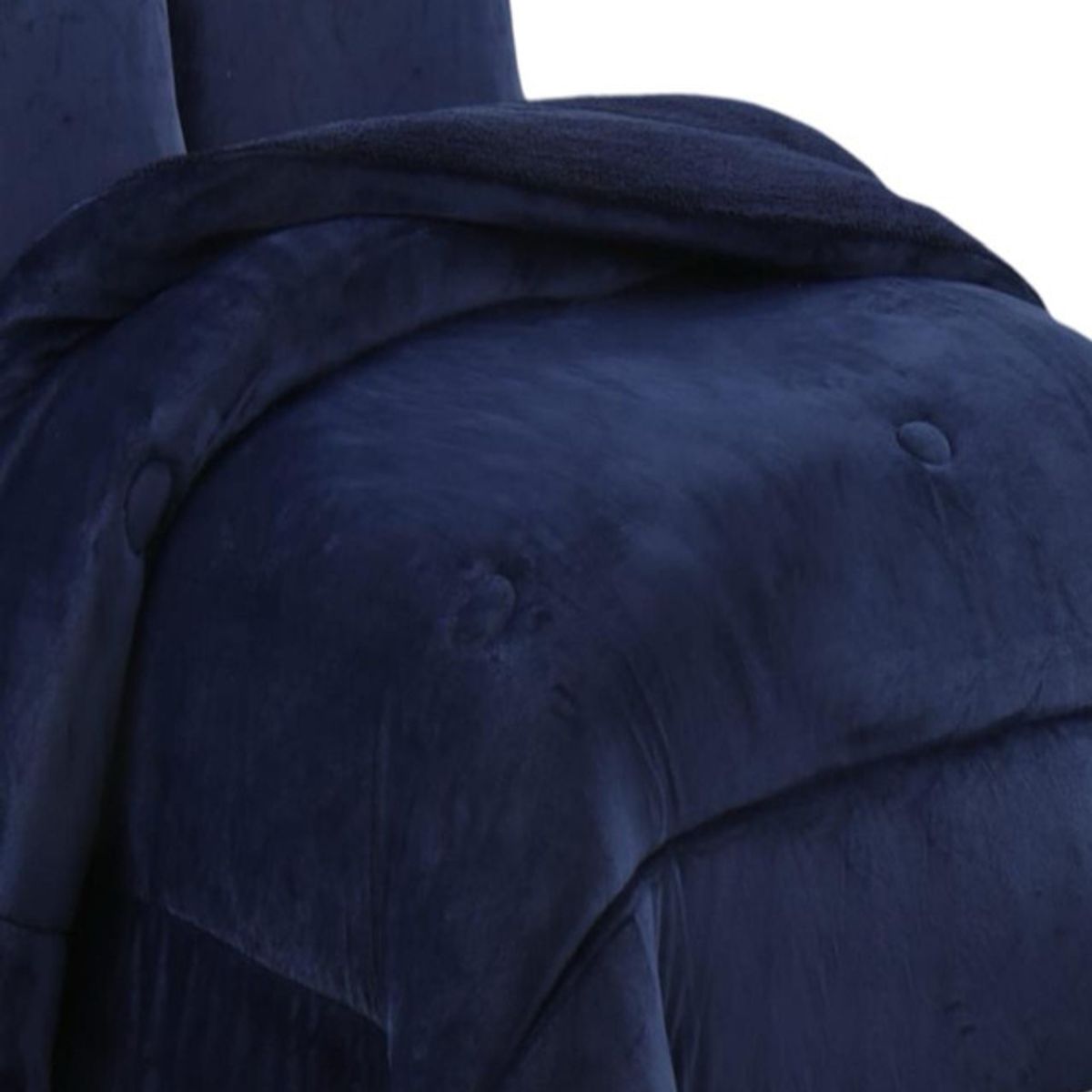 GENERICO - COBERTOR CON CHIPORRO INVIERNO 2 PLAZAS AZUL