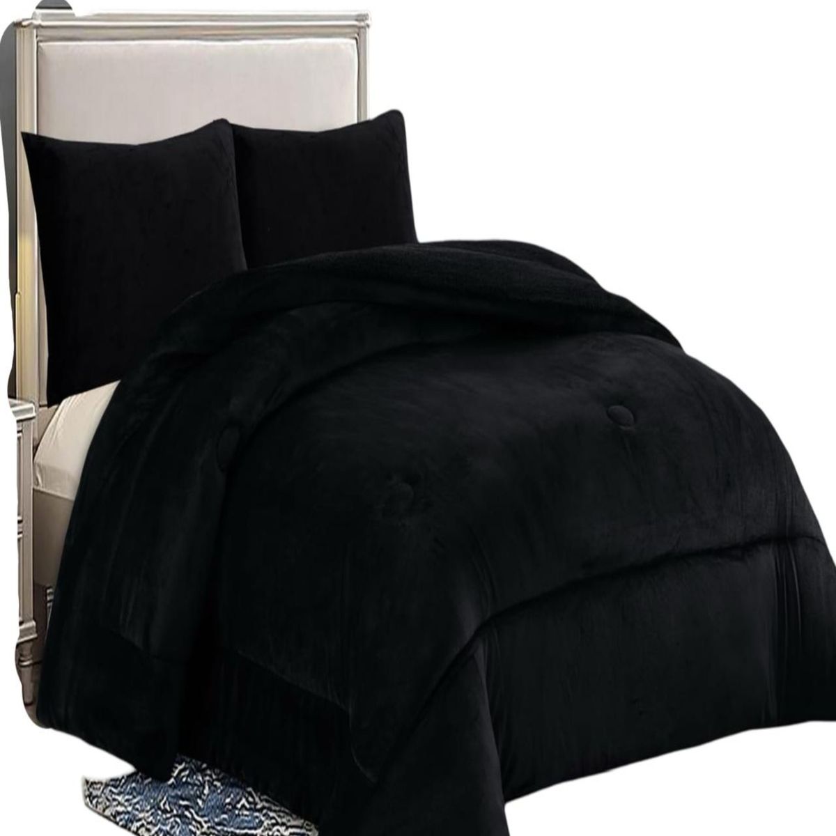 GENERICO - COBERTOR INVIERNO KING - SUPER KING NEGRO