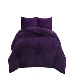 GENERICO - COBERTOR PELUDO CON CHIPORRO INVIERNO 2 PLAZAS Violeta