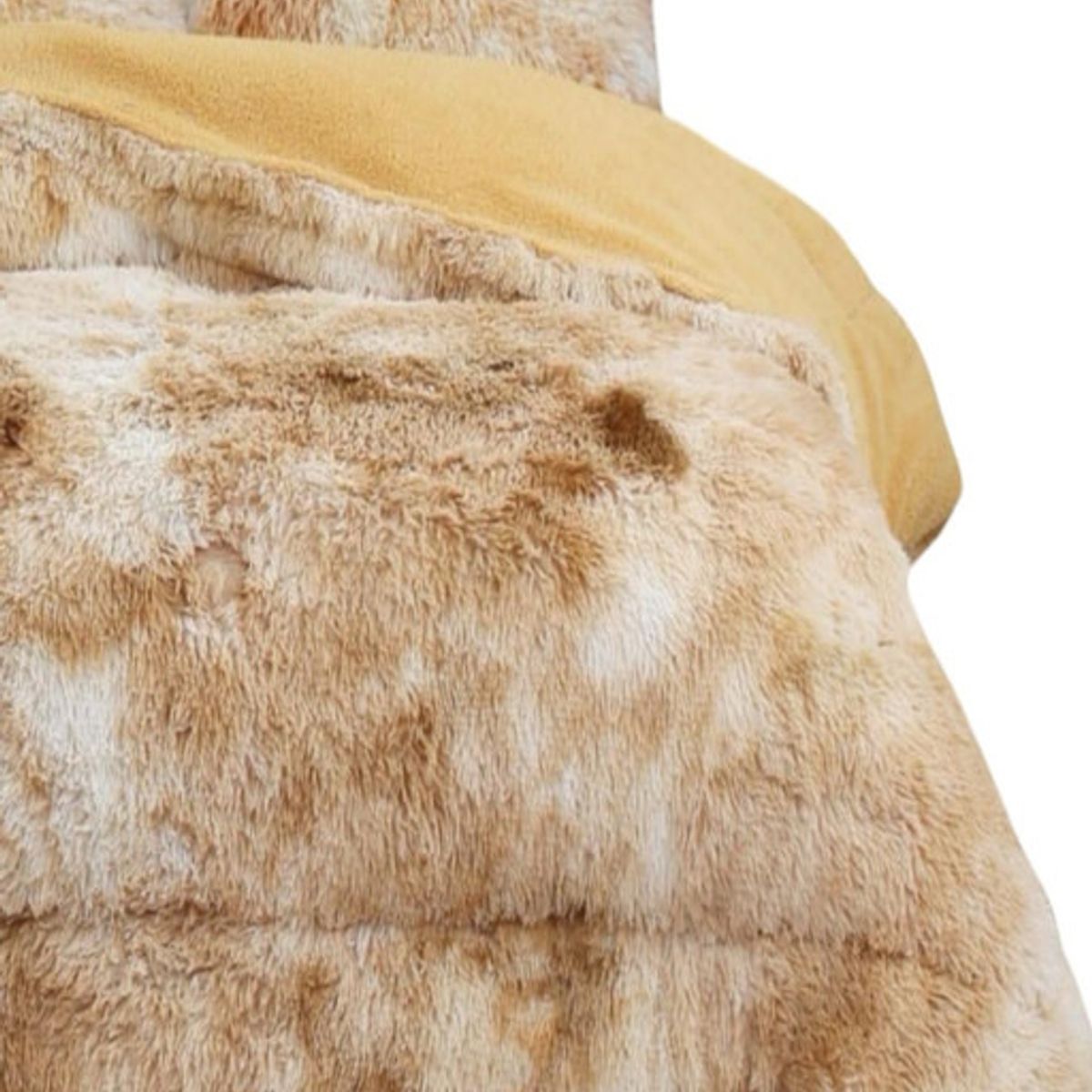 GENERICO - COBERTOR PELUDO CON CHIPORRO INVIERNO 2 PLAZAS Beige Jaspeado