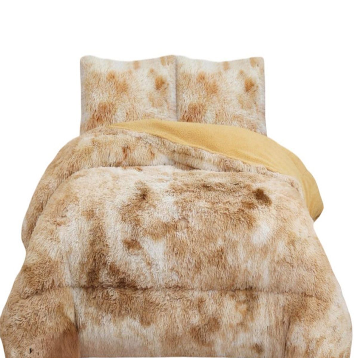 GENERICO - COBERTOR PELUDO INVIERNO KING- SUPER KING Beige Jaspeado