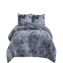 GENERICO - COBERTOR PELUDO INVIERNO KING- SUPER KING Gris Jaspeado