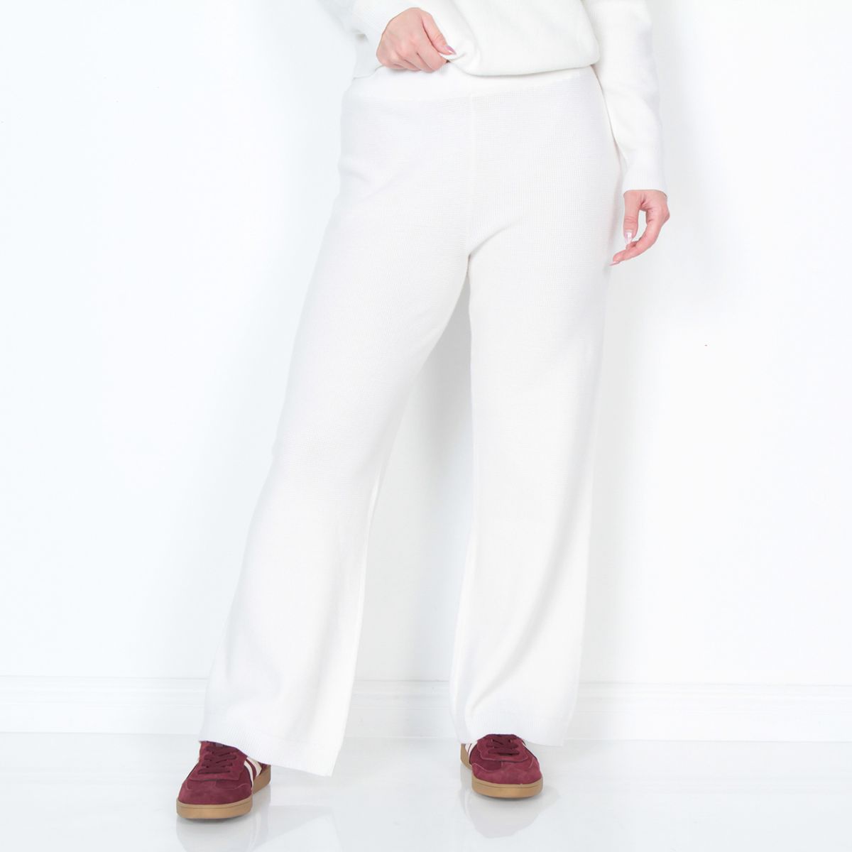 WADOS - PANTALON WIDE LEG TIRO ALTO PRETINA ELASTICADA