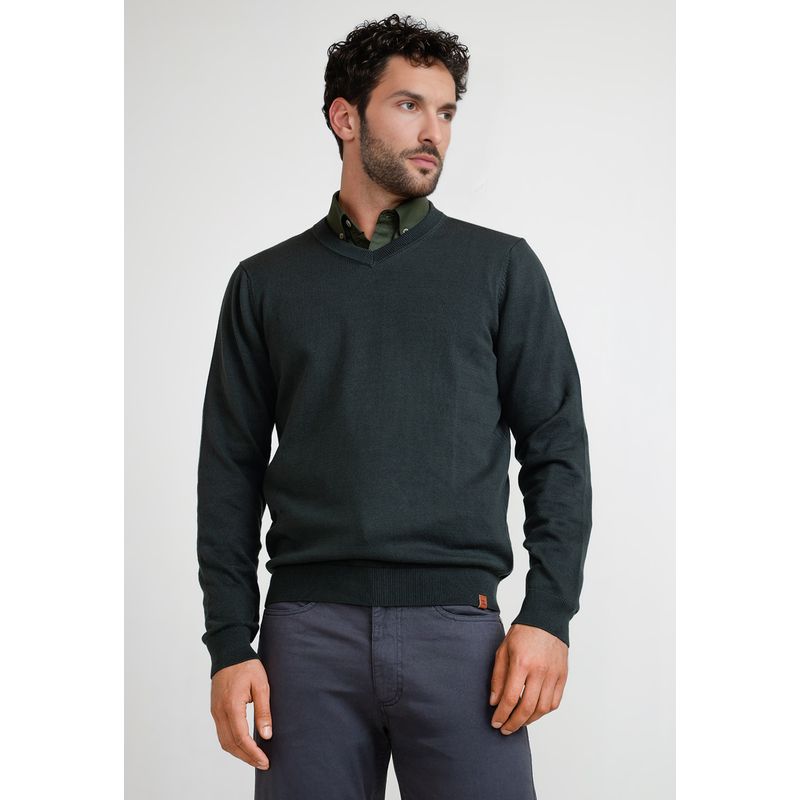TRIAL - Sweater Hombre Cuello V Parrot Verde