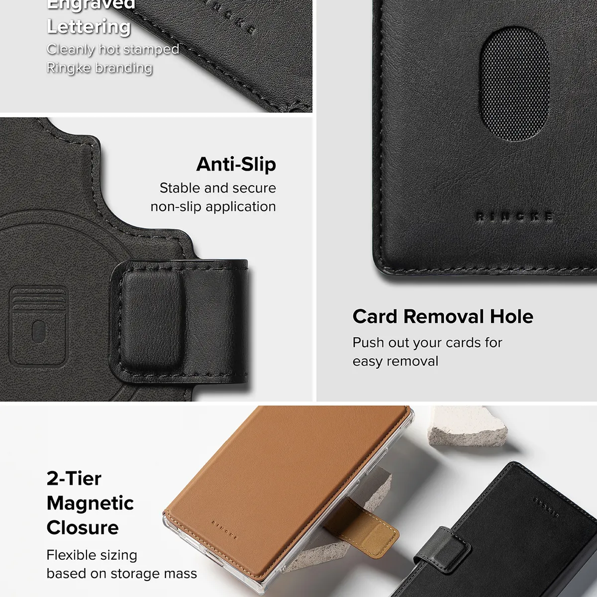 RINGKE - Billetera Ringke Magnética Para S25  S24  S23 Ultra Negro