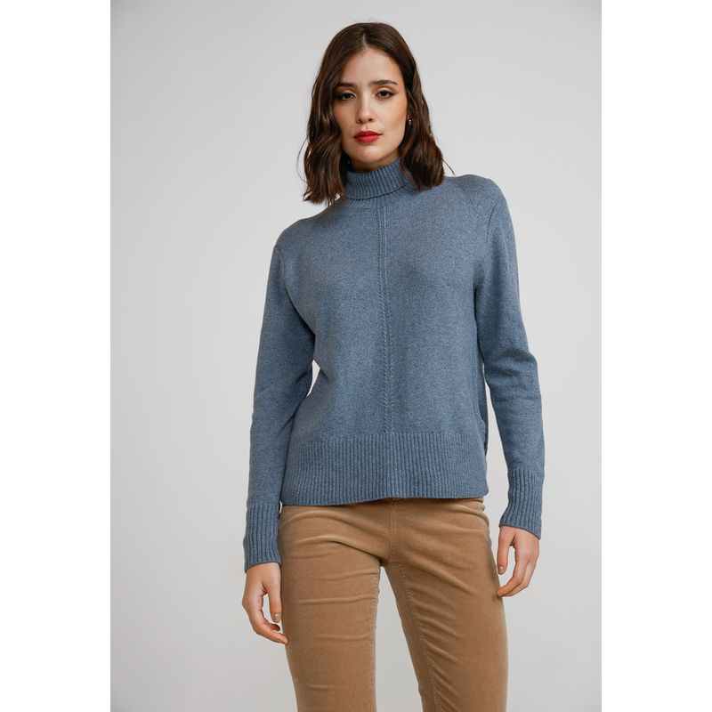 CANADIENNE - Sweater Mujer Lana Celeste Canadienne