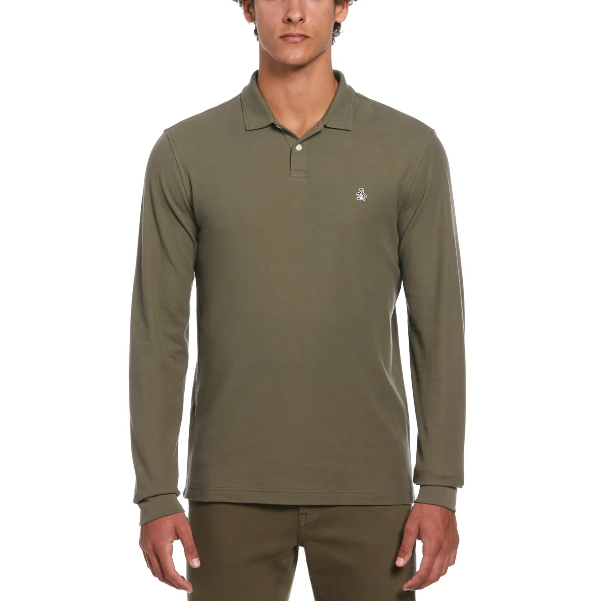 ORIGINAL PENGUIN - Polera Hombre Polo Manga Larga Militar