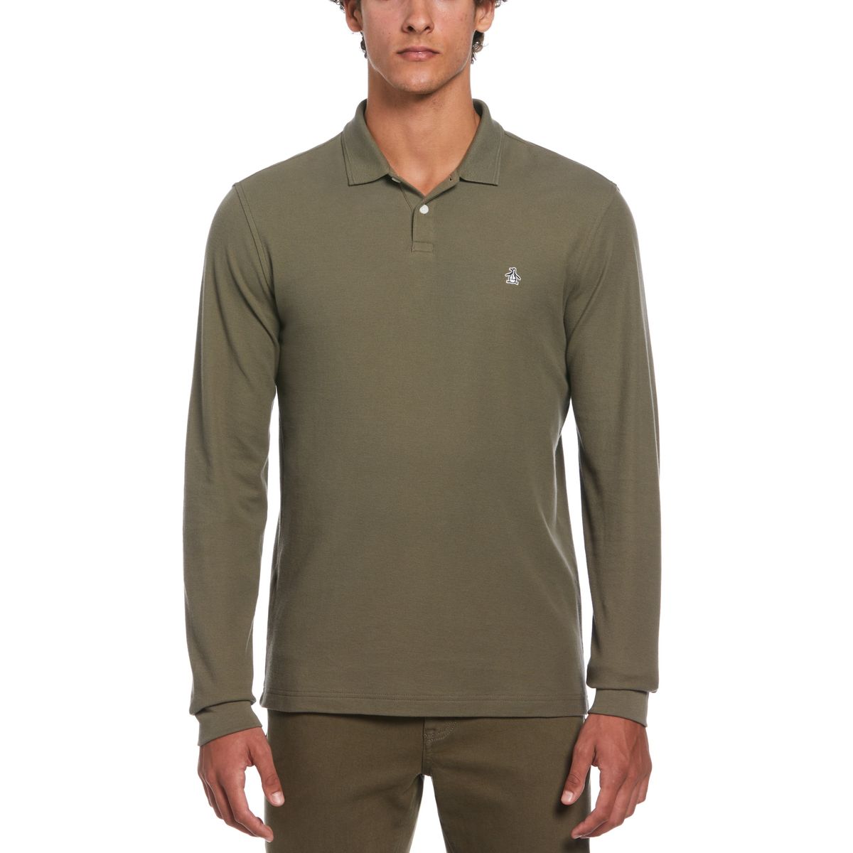 ORIGINAL PENGUIN - Polera Hombre Polo Manga Larga Militar