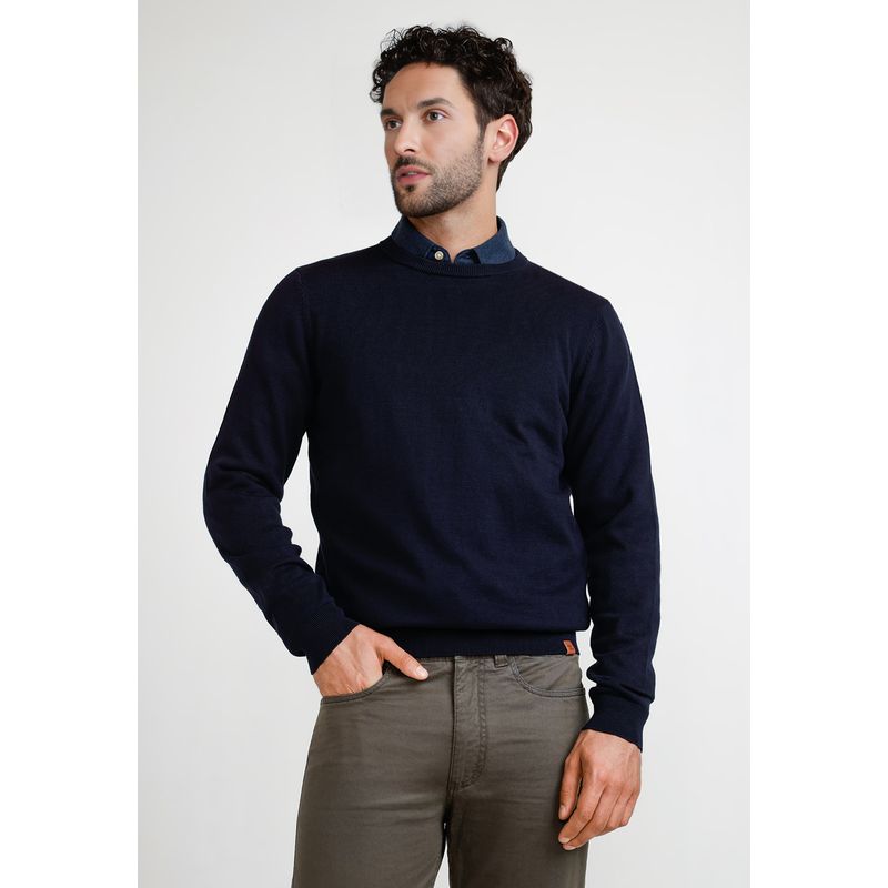 TRIAL - Sweater Hombre Cuello C Phelps Azul Marino