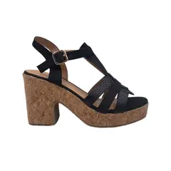 HERIEL - Sandalia Negra Plataforma Mujer