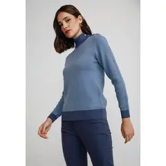 CANADIENNE - Sweater Mujer Algodón Celeste