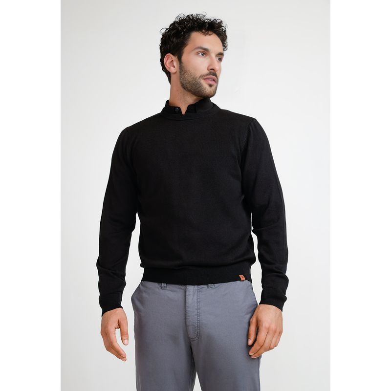 TRIAL - Sweater Hombre Cuello C Phelps Negro