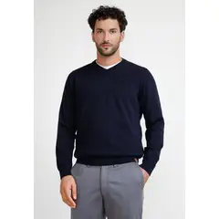 TRIAL - Sweater Hombre Cuello V Parrot Azul Marino