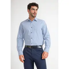 ORIGINAL PENGUIN - Camisa Formal Hombre Tela Rayada Celeste