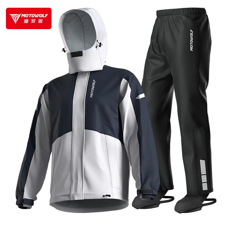MOTOWOLF - Motowolf 0405 Traje Impermeable Moto Hombre 190T con Capucha