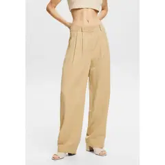 ESPRIT - Pantalón Ancho De Sarga Mujer