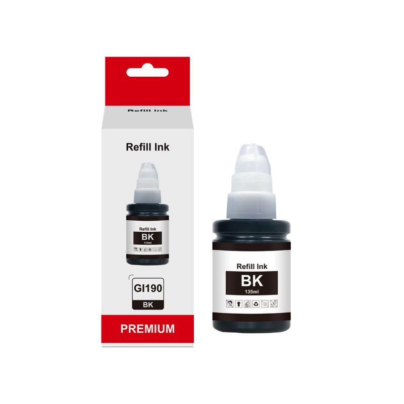 MYTONER - Tinta Alternativa Canon GI190 Negra - Negro