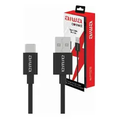 AIWA - Cable Usb A Usb Tipo C 1,2 Mts Awcs1c4b Color Negro
