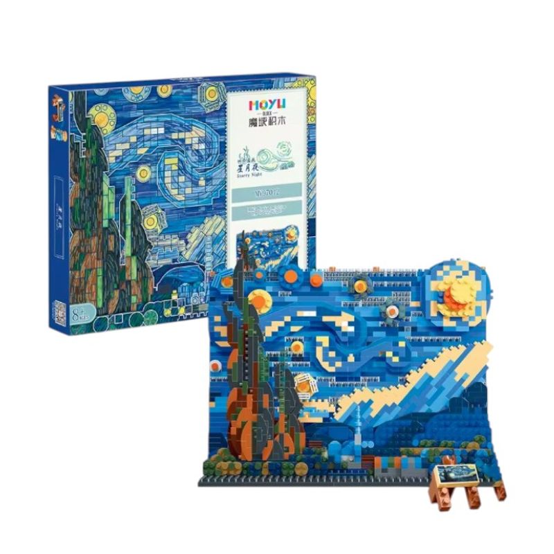 GENERICO - Set de construcción Mini Bloques Van Gogh Noche Estrellada 1858 piezas