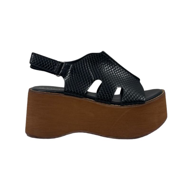 HERIEL - Sandalia Negra Plataforma Mujer