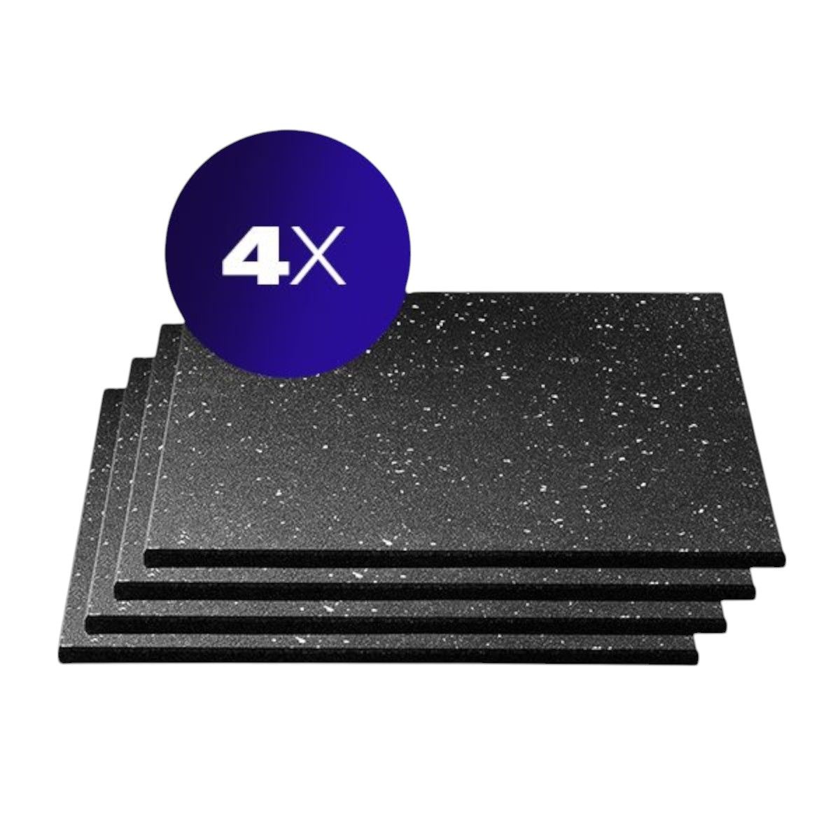 GENERICO - Pack x 4 Piso Caucho Gimnasio 50x50cm X Grosor 25mm - Azul