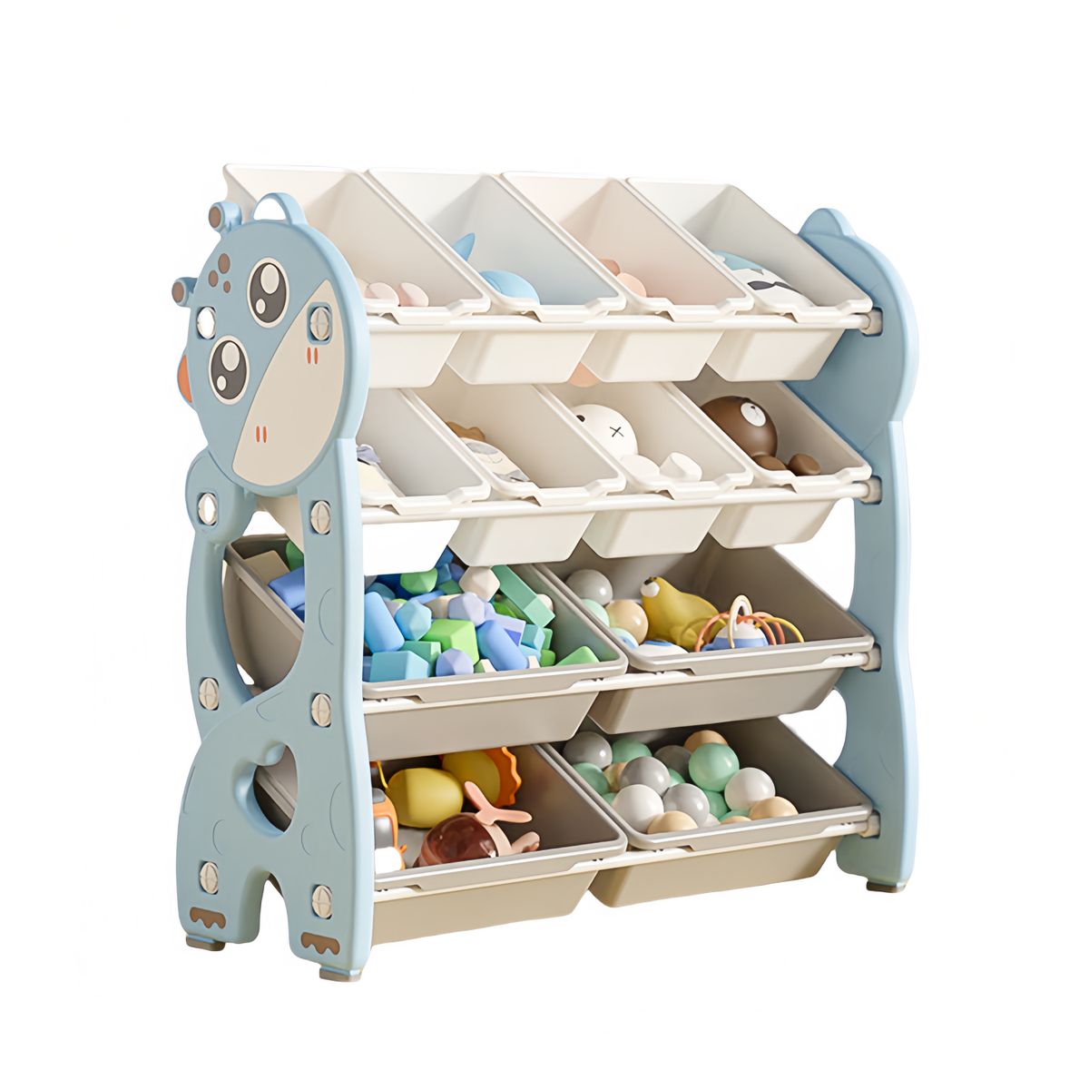 GLOWUP - Mueble organizador juguetes niños con 12 contenedores GlowUp