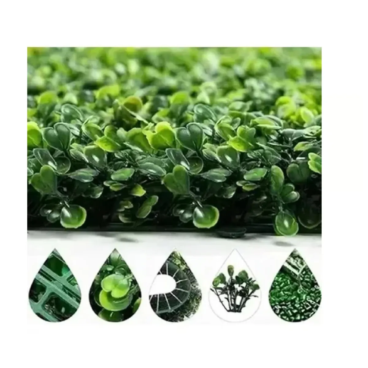 GENERICO - Pack 10 Unidades Pasto Palmeta Estilo Trébol Sintético 60x40