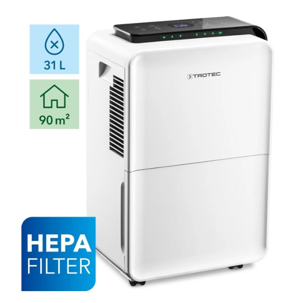 GENERICO - Deshumidificador TROTEC TTK 99 HEPA - 31 lts x día