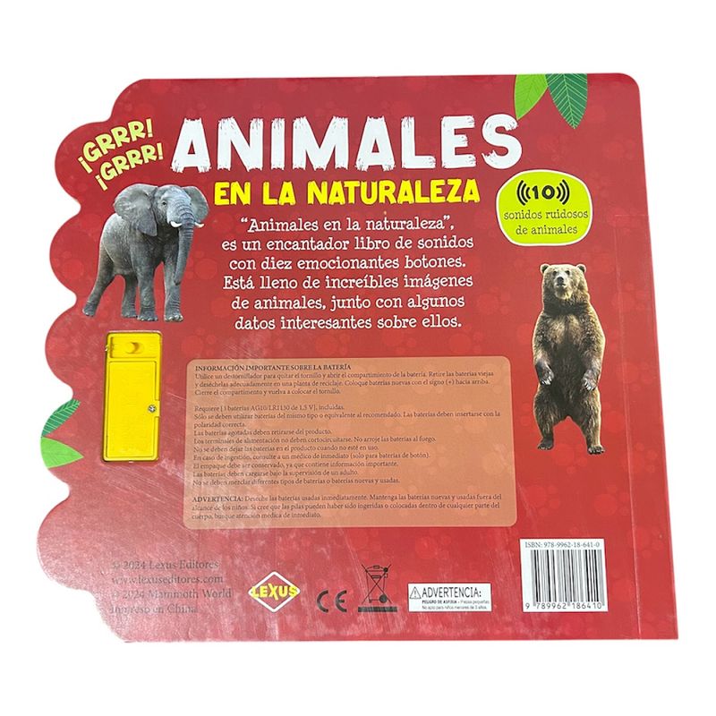 LEXUS - Libro Animales En La Naturaleza Los Amigos Divertidos 10 sonidos - Lexus