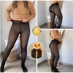 OMAS - Panty Efecto Piel Mujer para Invierno con Micropolar Térmicas