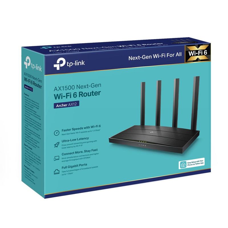 TP LINK - Router TP-Link Archer AX12 AX1500 WiFi 6 Dual Band