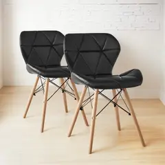 VINCENZI - Pack 2 Sillas Comedor Eames Butterfly Negras