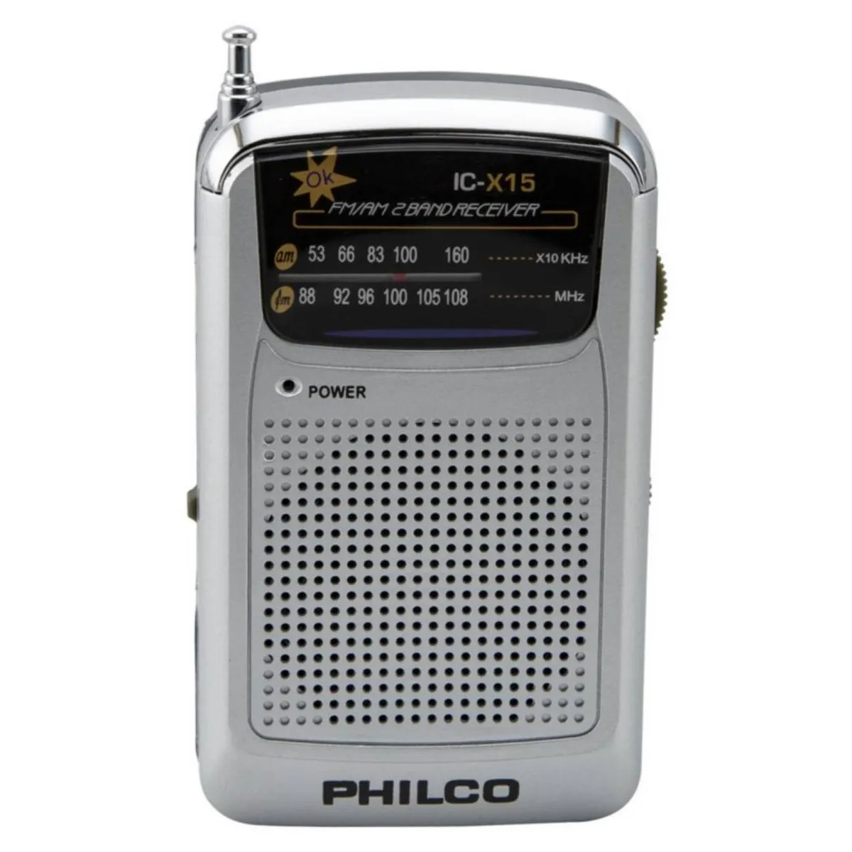 PHILCO - Radio De Bolsillo Retro AM FM Gris IC-X15
