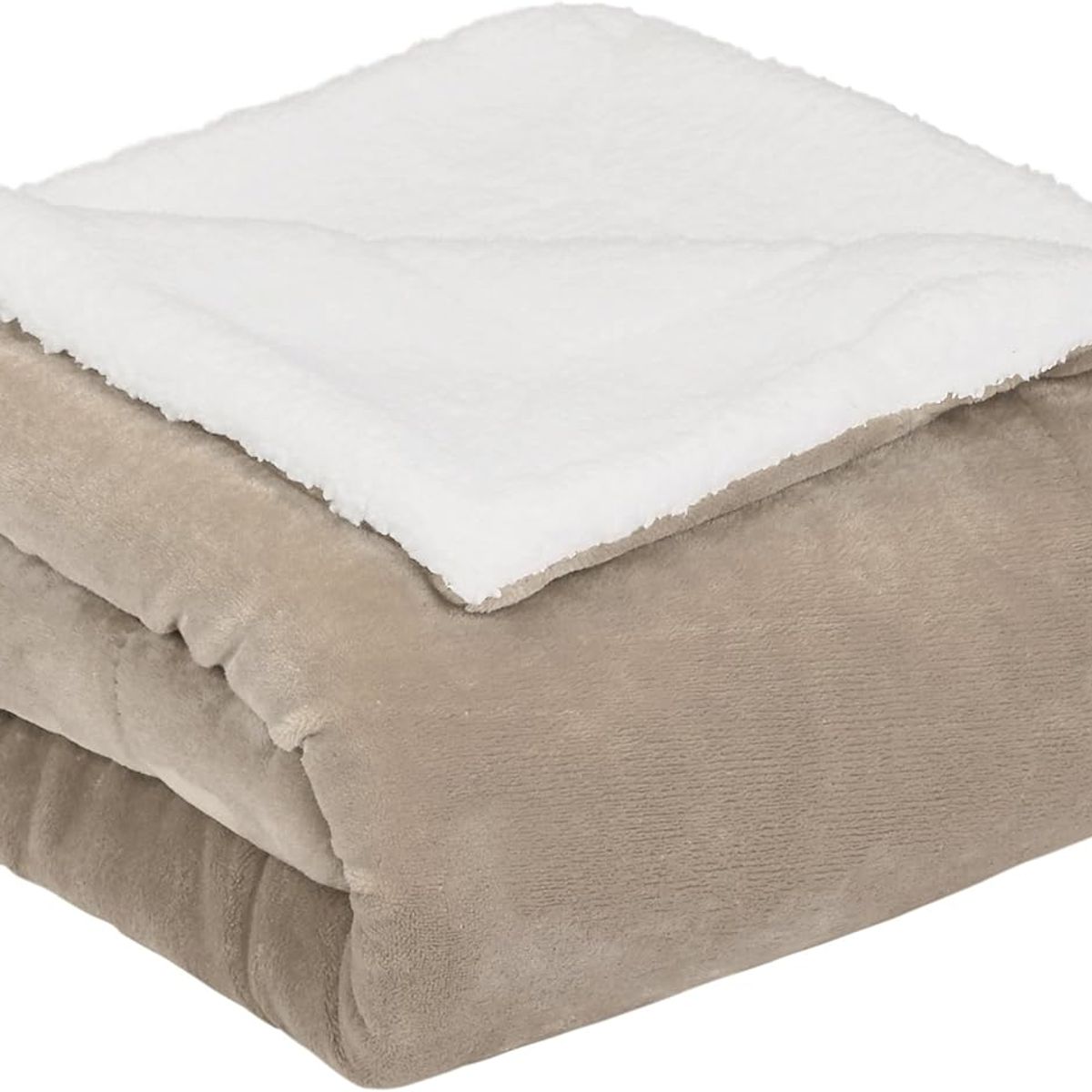 GENERICO - Frazada Polar Plush Térmica Con Chiporro Sherpa 1,5 plz Suave Beige