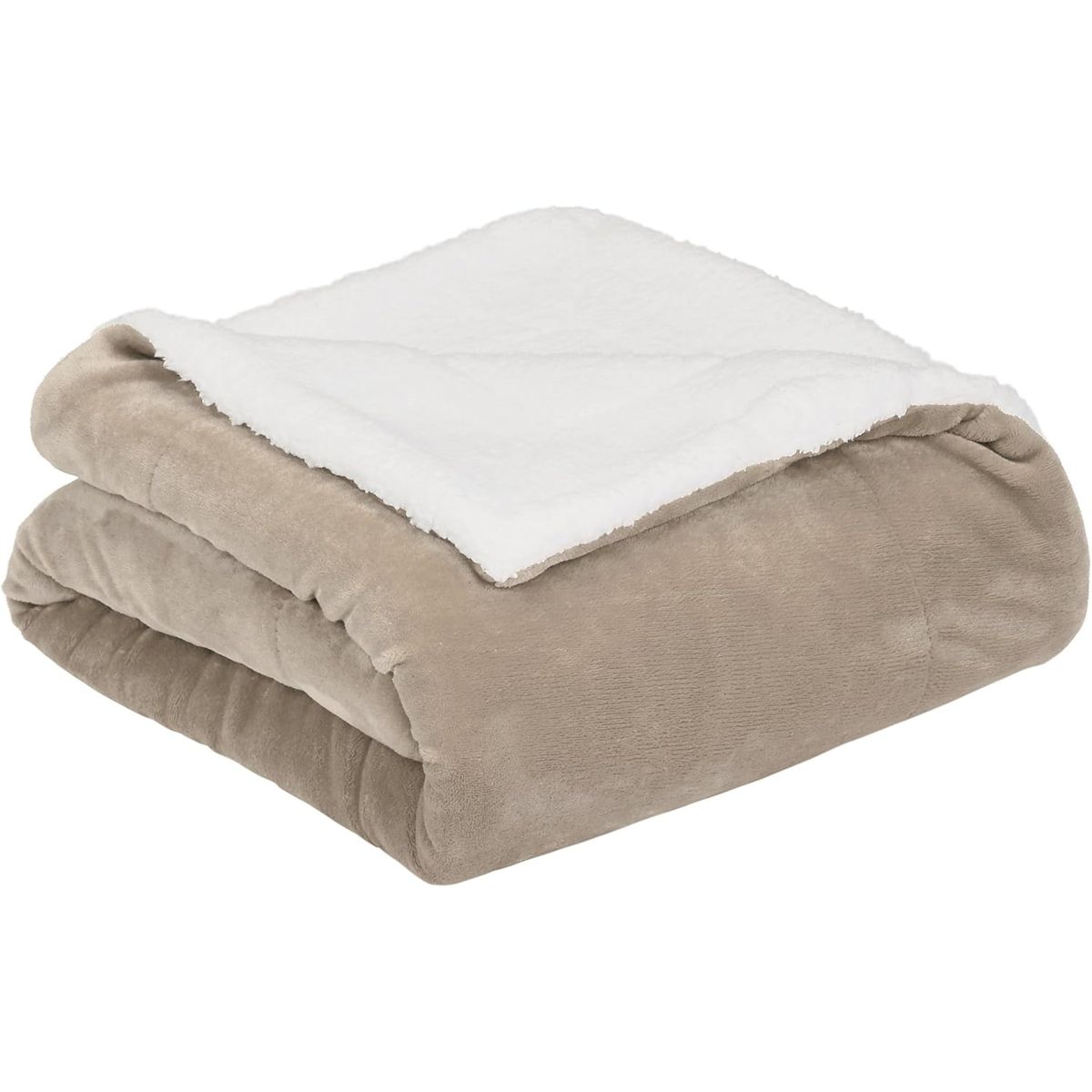 GENERICO - Frazada Polar Plush Térmica Con Chiporro Sherpa 1,5 plz Suave Beige