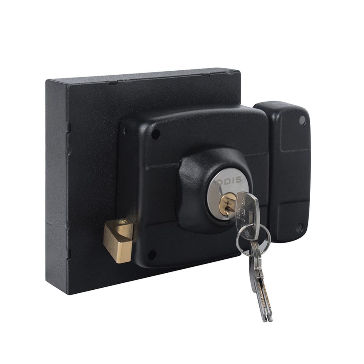 ODIS - Cerradura Sobreponer Odis 323 Rejas Portones con Caja - Negro