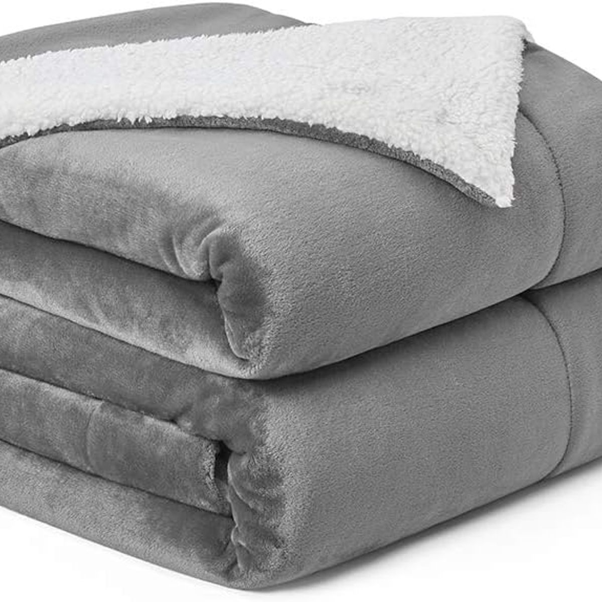 GENERICO - Frazada Polar Plush Térmica Con Chiporro Sherpa 1,5 plz Gris