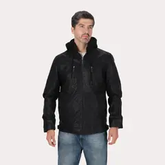 GANGSTER - Chaqueta Pu Blacktide Negro