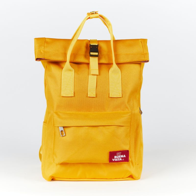 BUENAVISTA - Mochila Impermeable para Notebook 14 Roll Mostaza